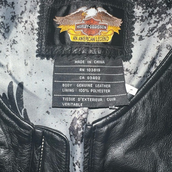 Harley-Davidson RN 103819 vintage Black Leather Women's vest M - Picture 7 of 11